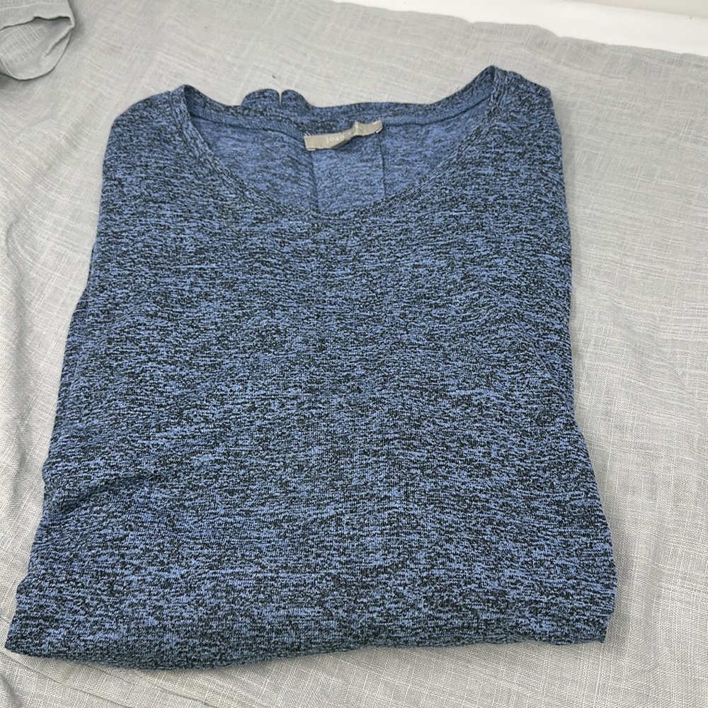 Joan Vass studio women’s medium blue 3/4 sleeve top